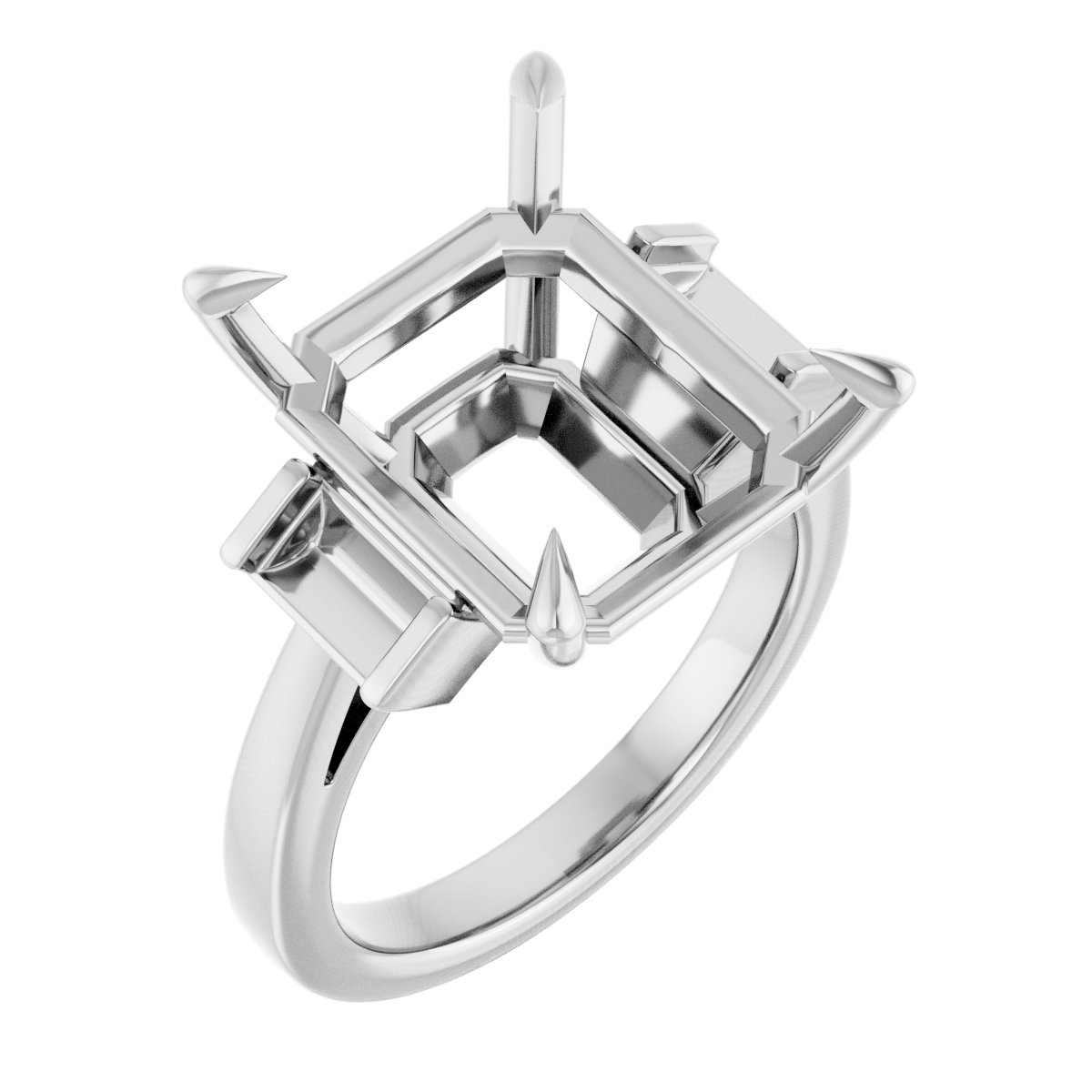 Claw-Prong Three-Stone Engagement Ring or Band