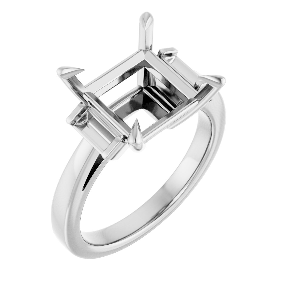 Claw-Prong Three-Stone Engagement Ring or Band