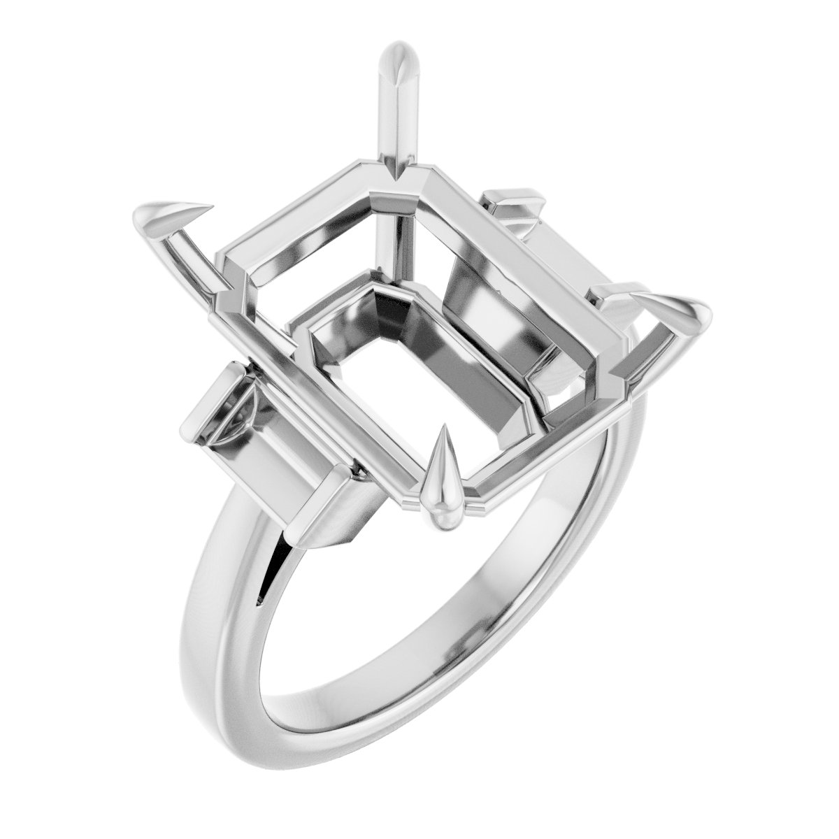 Claw-Prong Three-Stone Engagement Ring or Band
