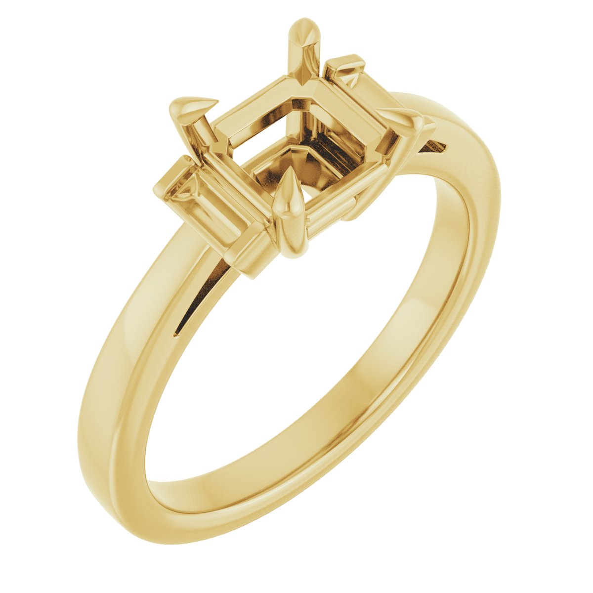Claw-Prong Three-Stone Engagement Ring or Band