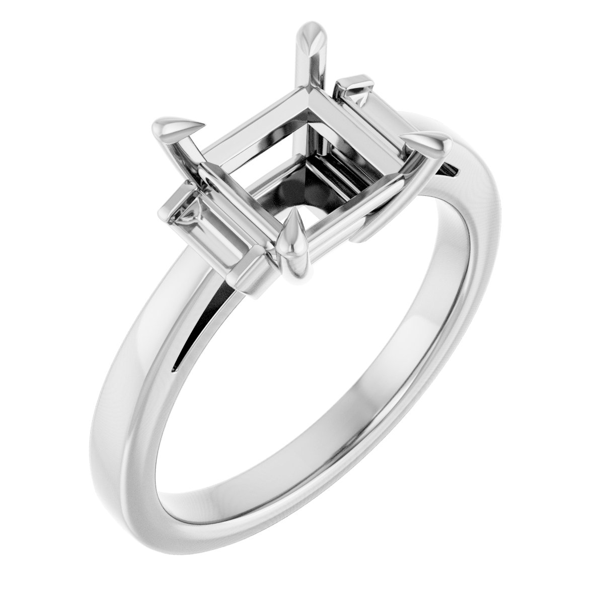 Claw-Prong Three-Stone Engagement Ring or Band