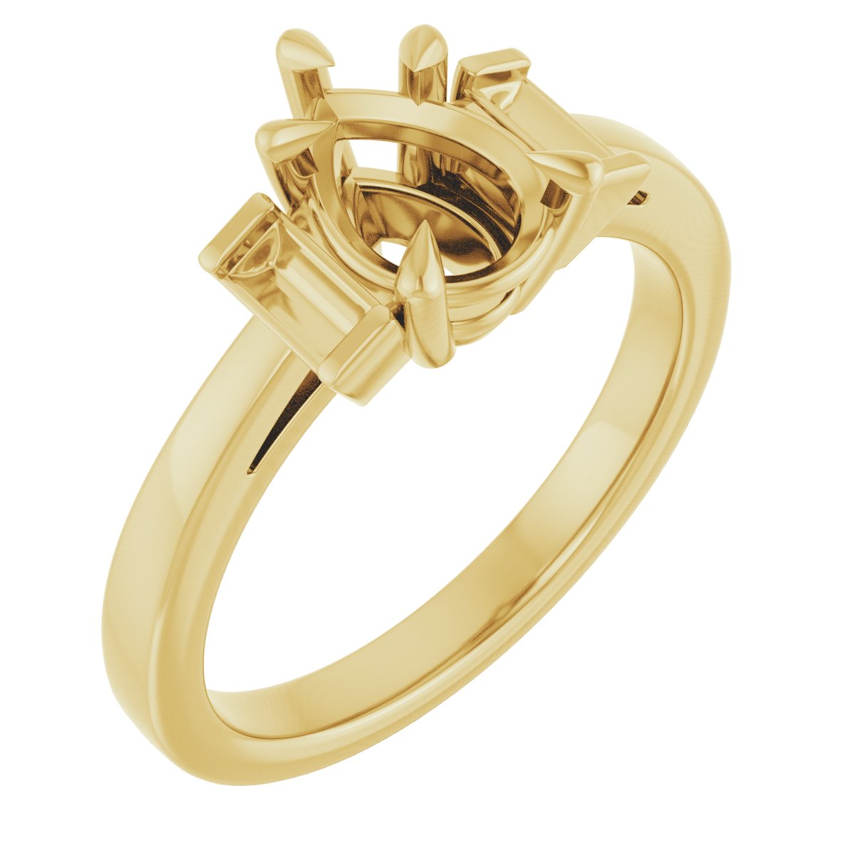 Claw-Prong Three-Stone Engagement Ring or Band