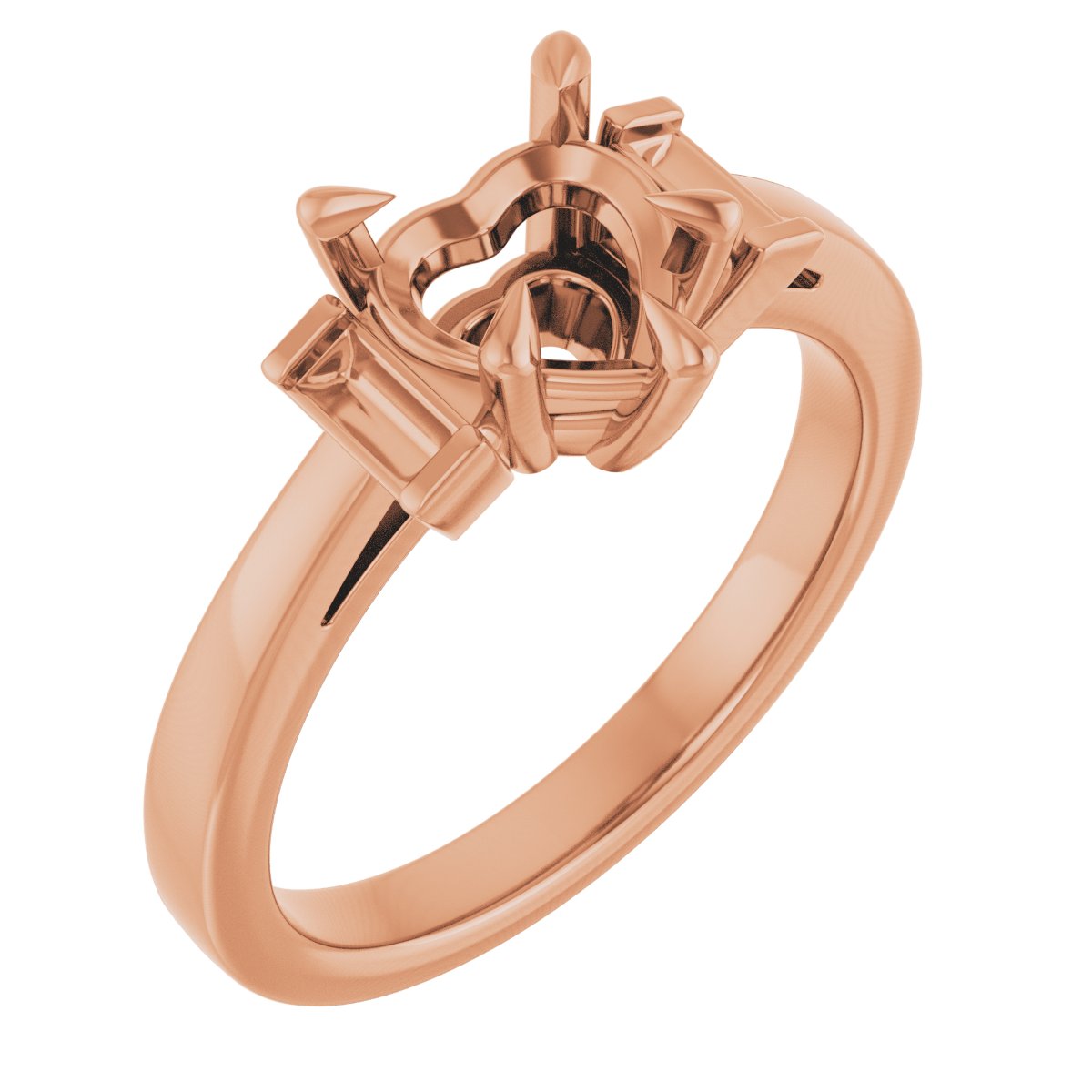Claw-Prong Three-Stone Engagement Ring or Band