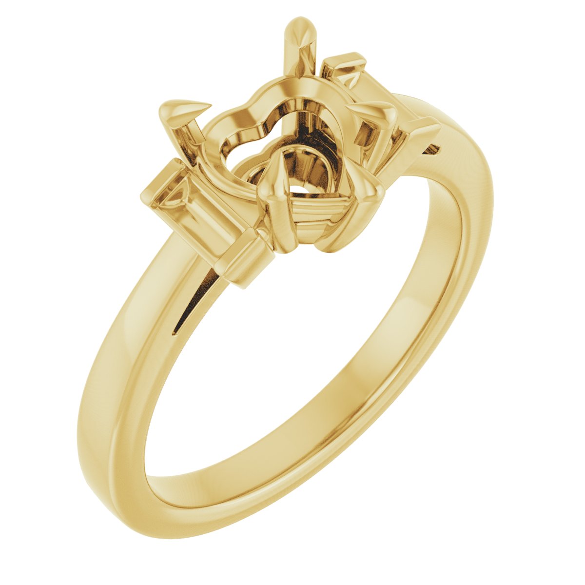 Claw-Prong Three-Stone Engagement Ring or Band