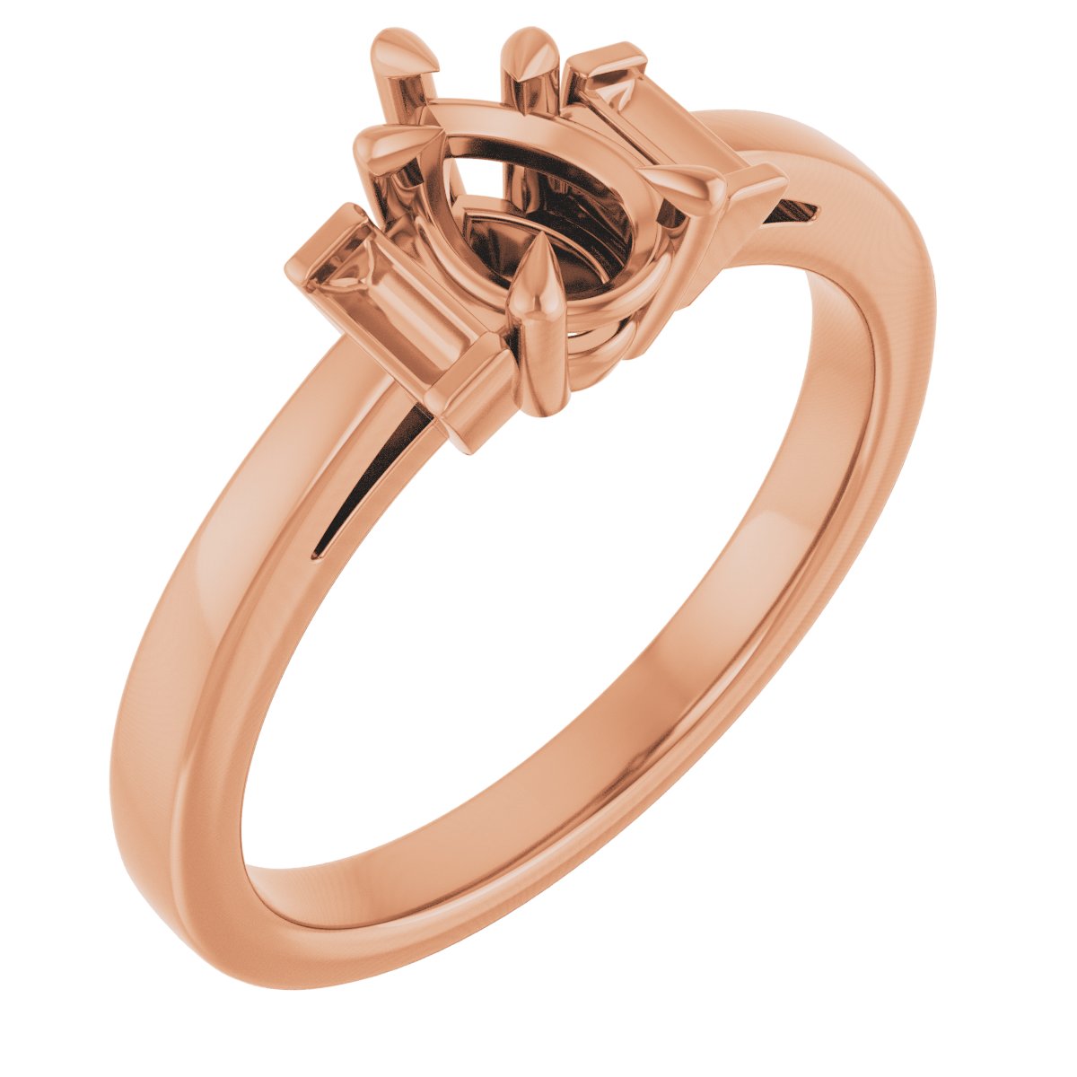 Claw-Prong Three-Stone Engagement Ring or Band