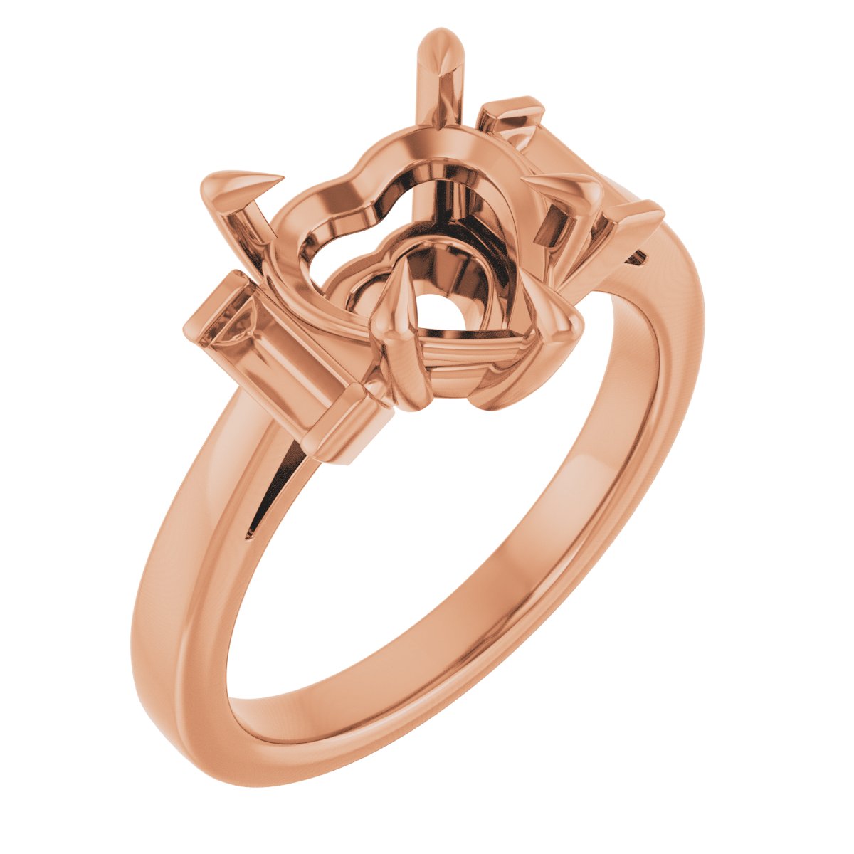 Claw-Prong Three-Stone Engagement Ring or Band
