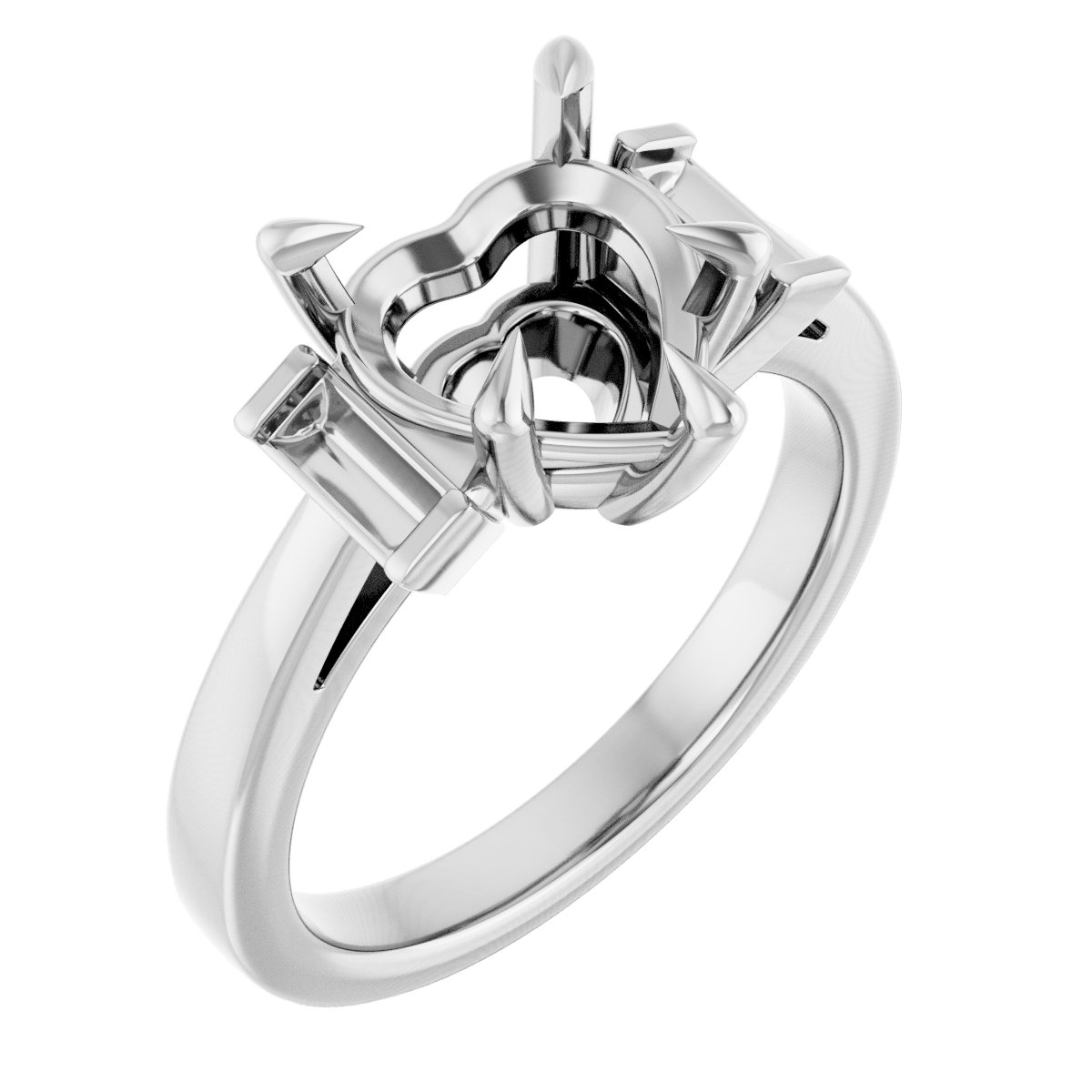 Claw-Prong Three-Stone Engagement Ring or Band