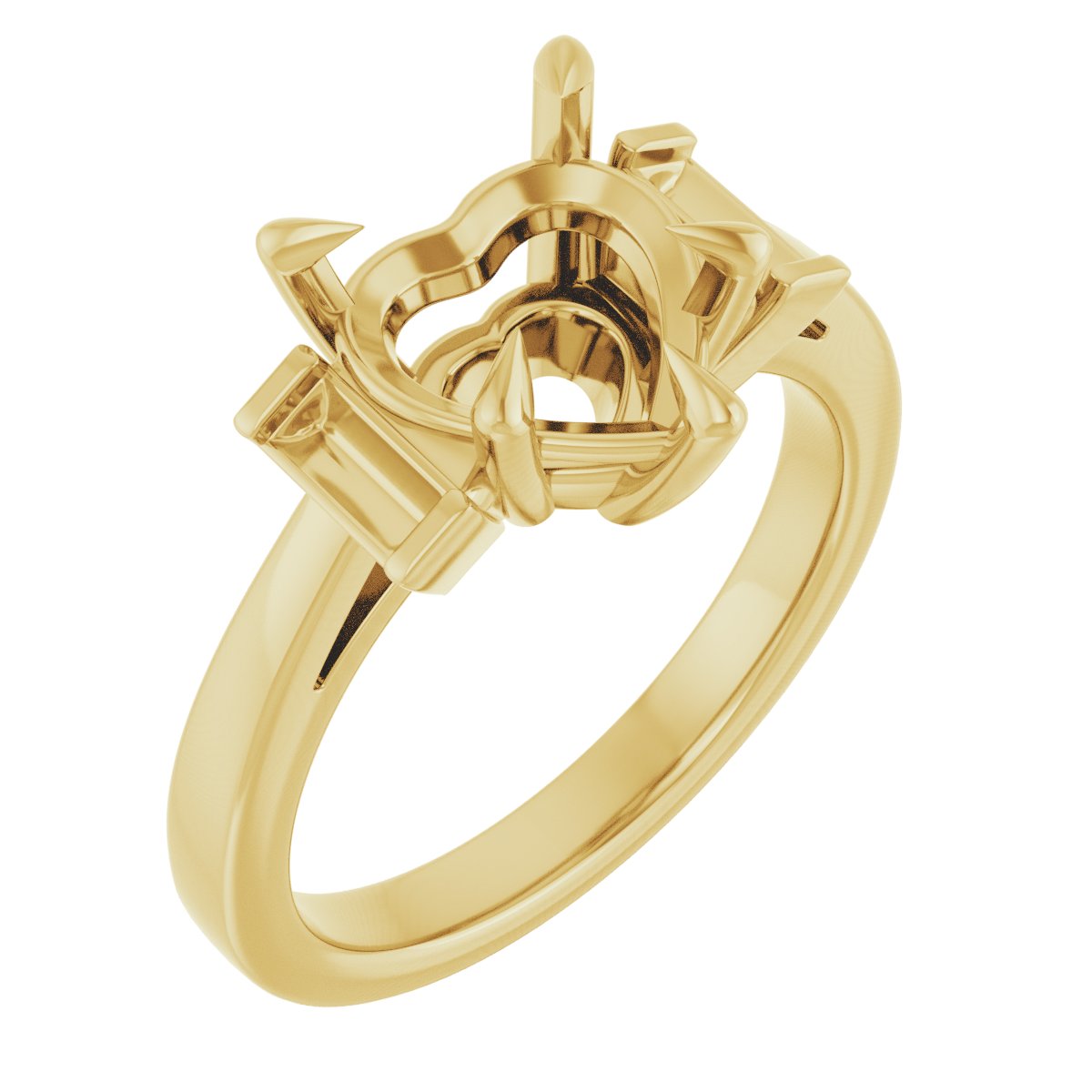 Claw-Prong Three-Stone Engagement Ring or Band