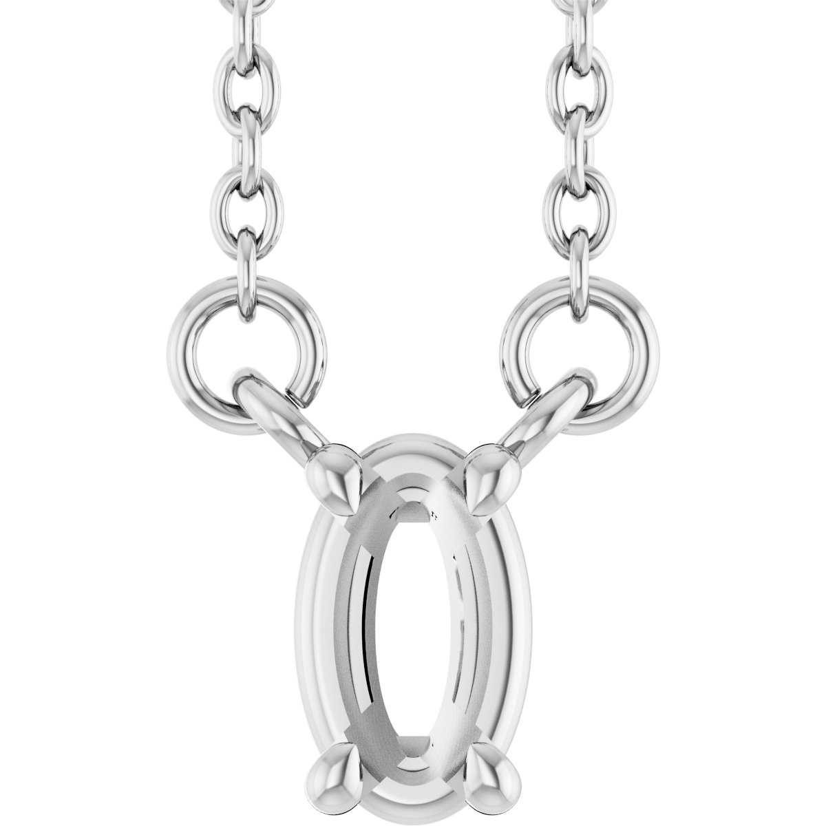 Oval 4-Prong Necklace