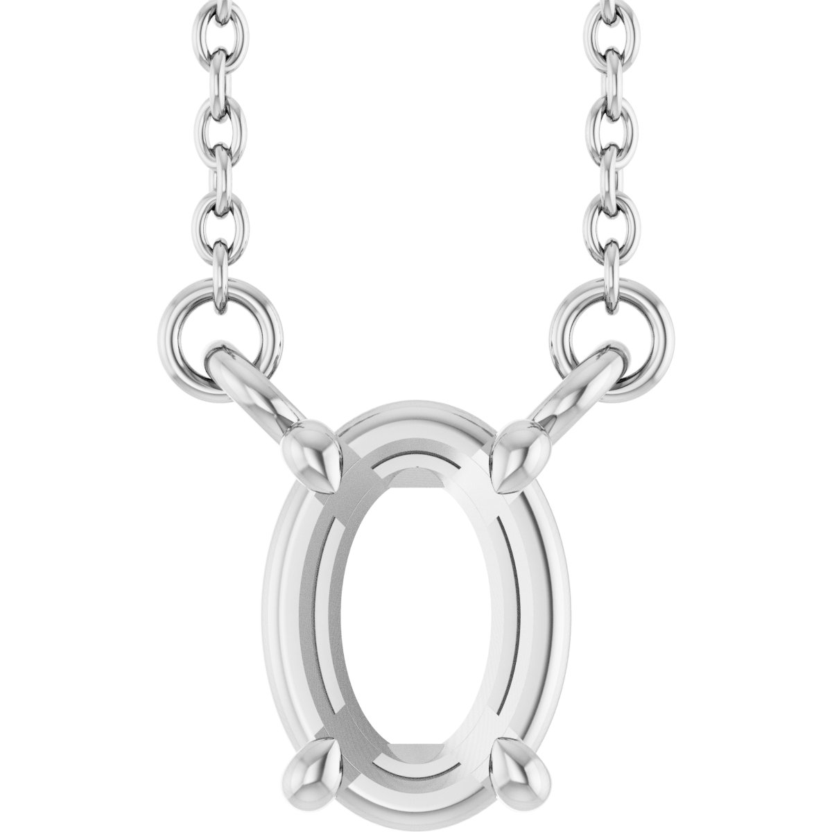 Oval 4-Prong Necklace