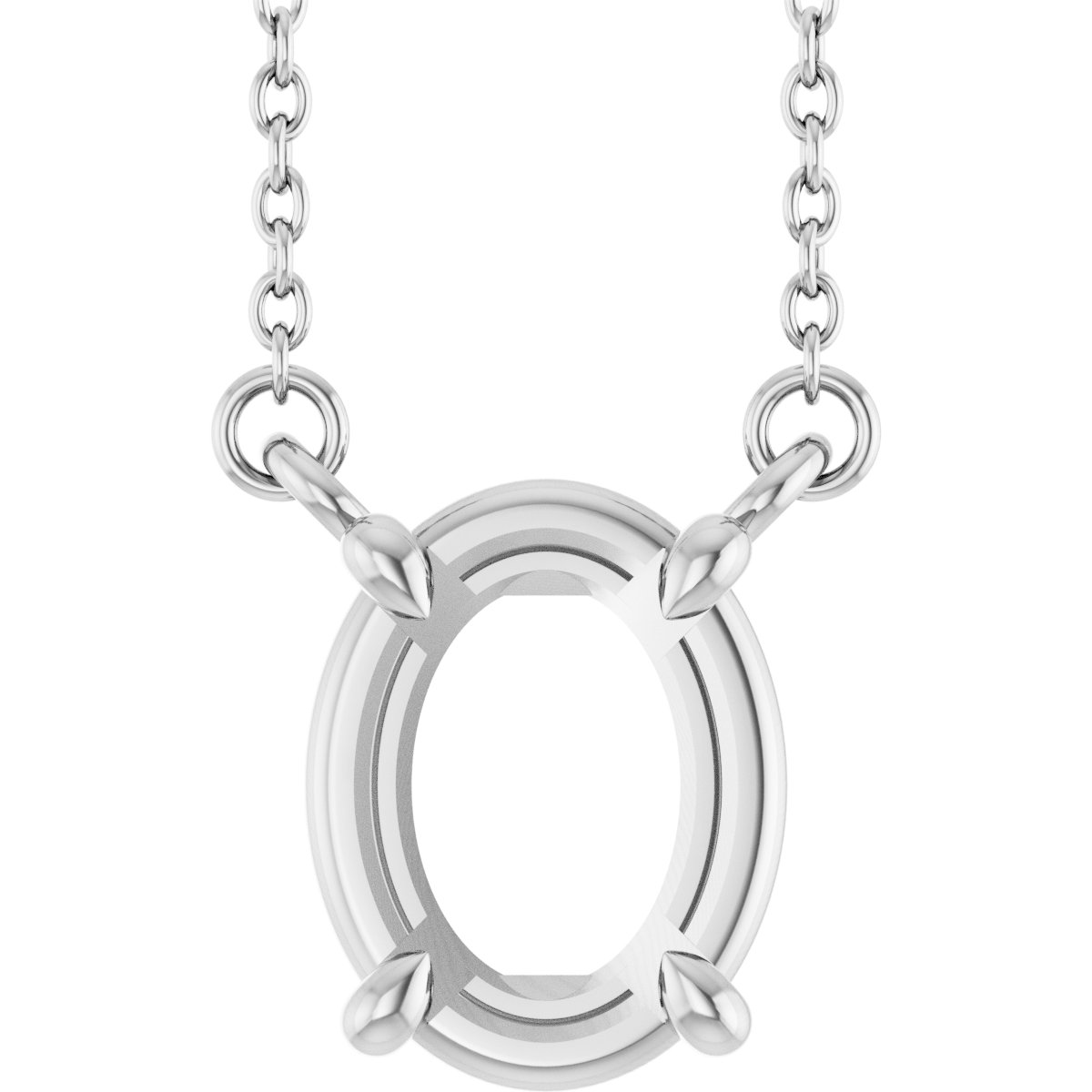 Oval 4-Prong Necklace