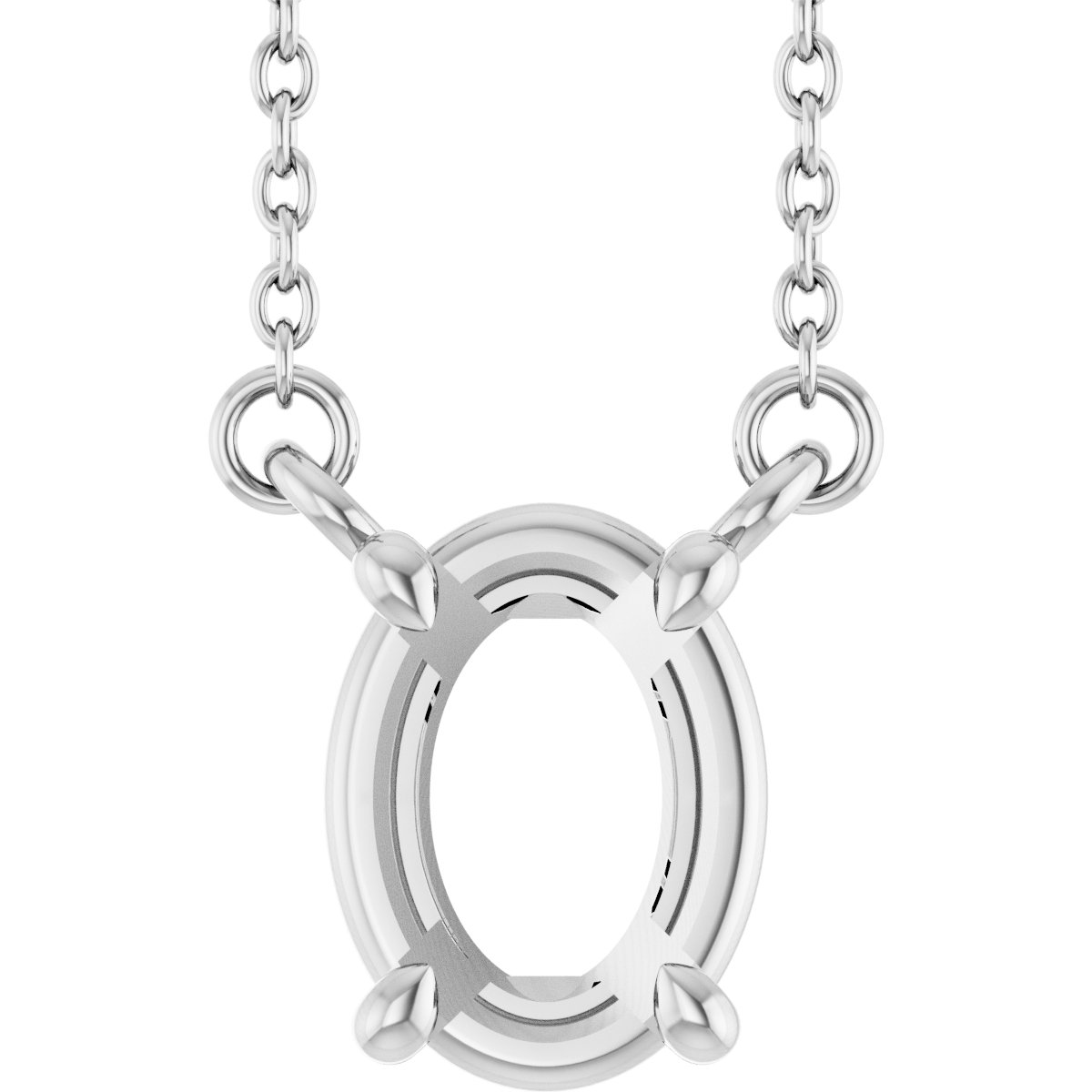 Oval 4-Prong Necklace