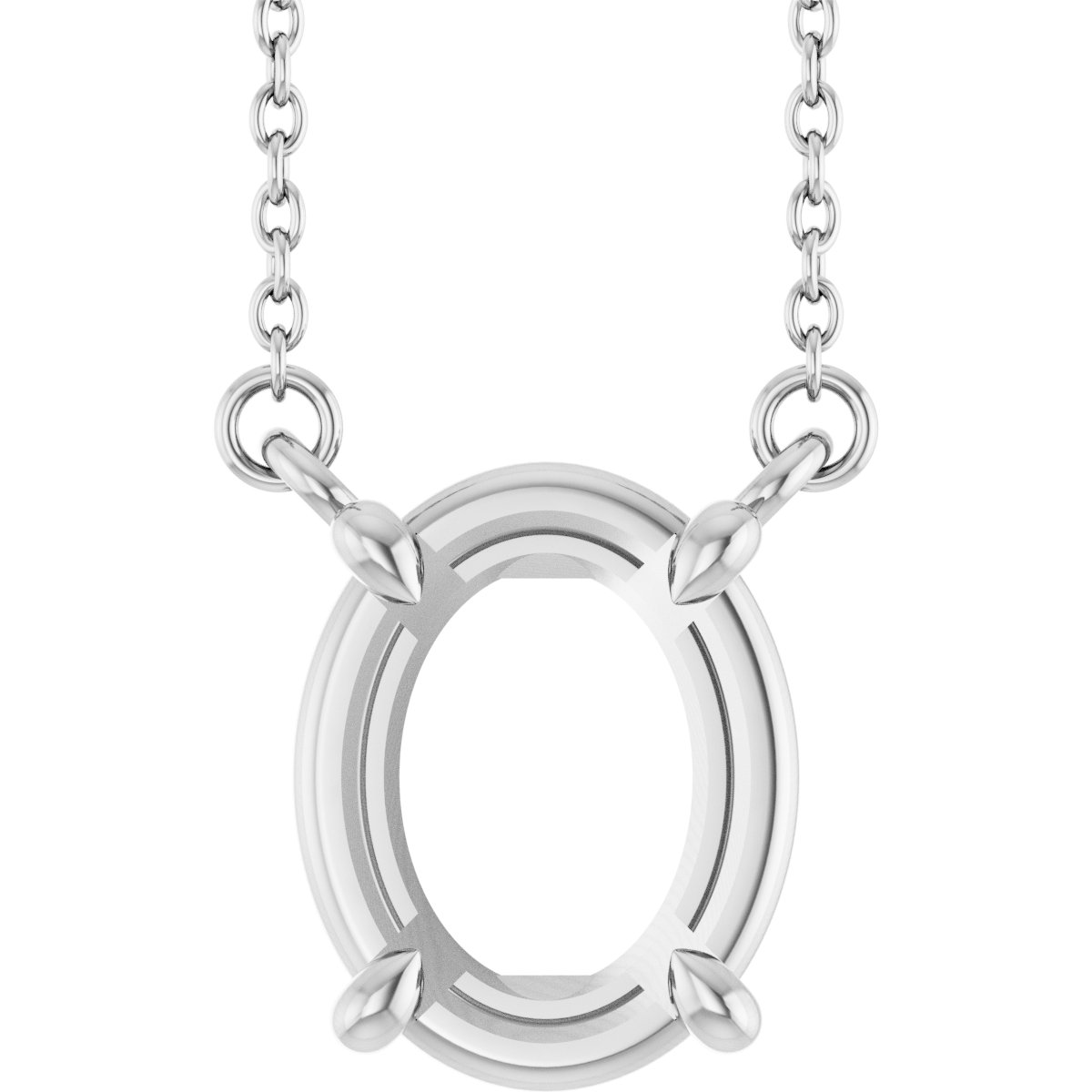 Oval 4-Prong Necklace