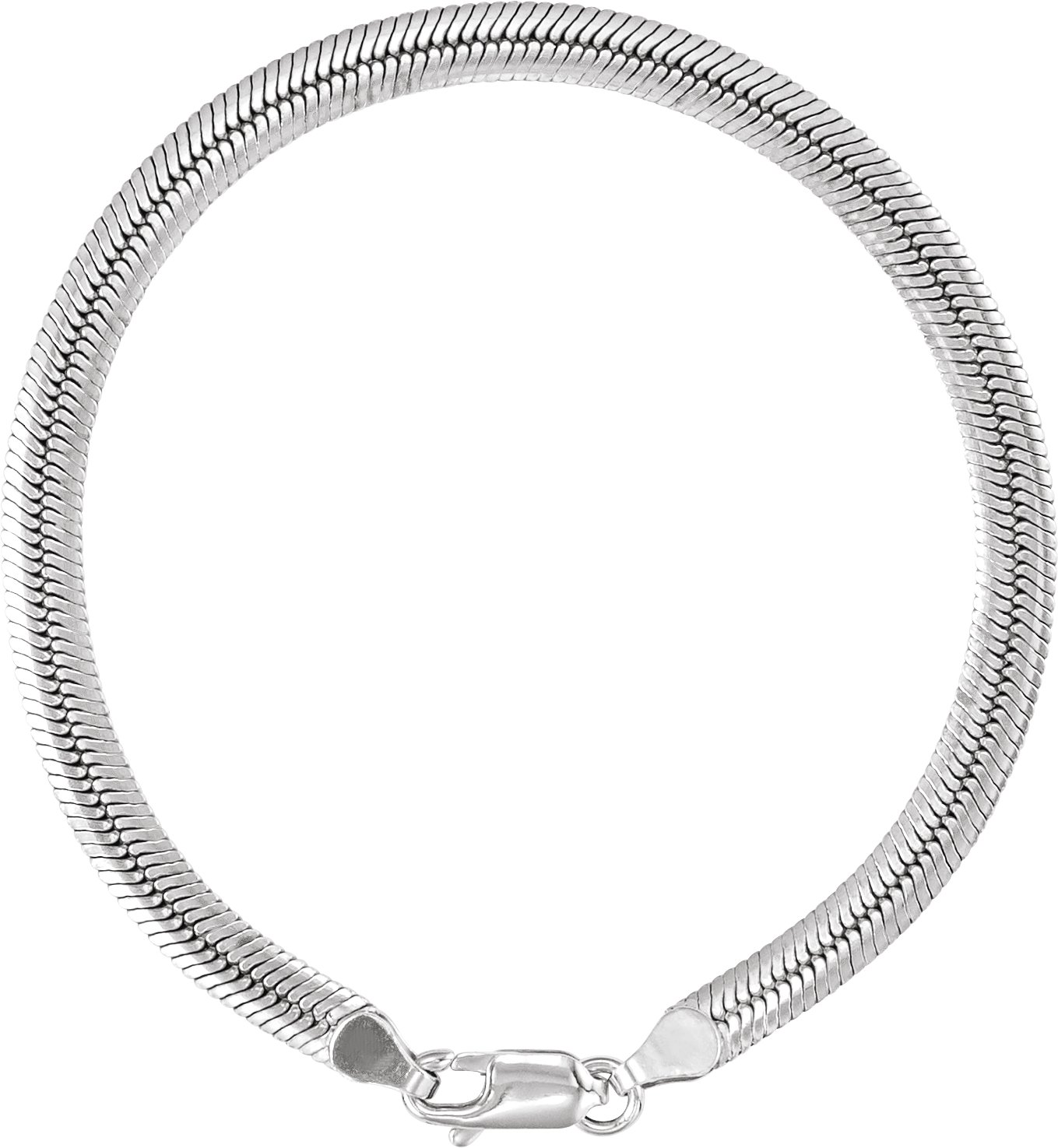 Sterling Silver 4.8 mm Oval Snake 7 Chain