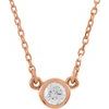 14K Rose .167 CT Diamond Solitaire 18 inch Necklace Ref. 5760955