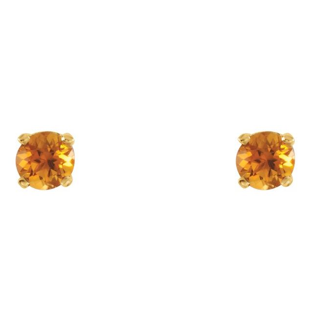14K Yellow Natural Citrine Youth Earrings