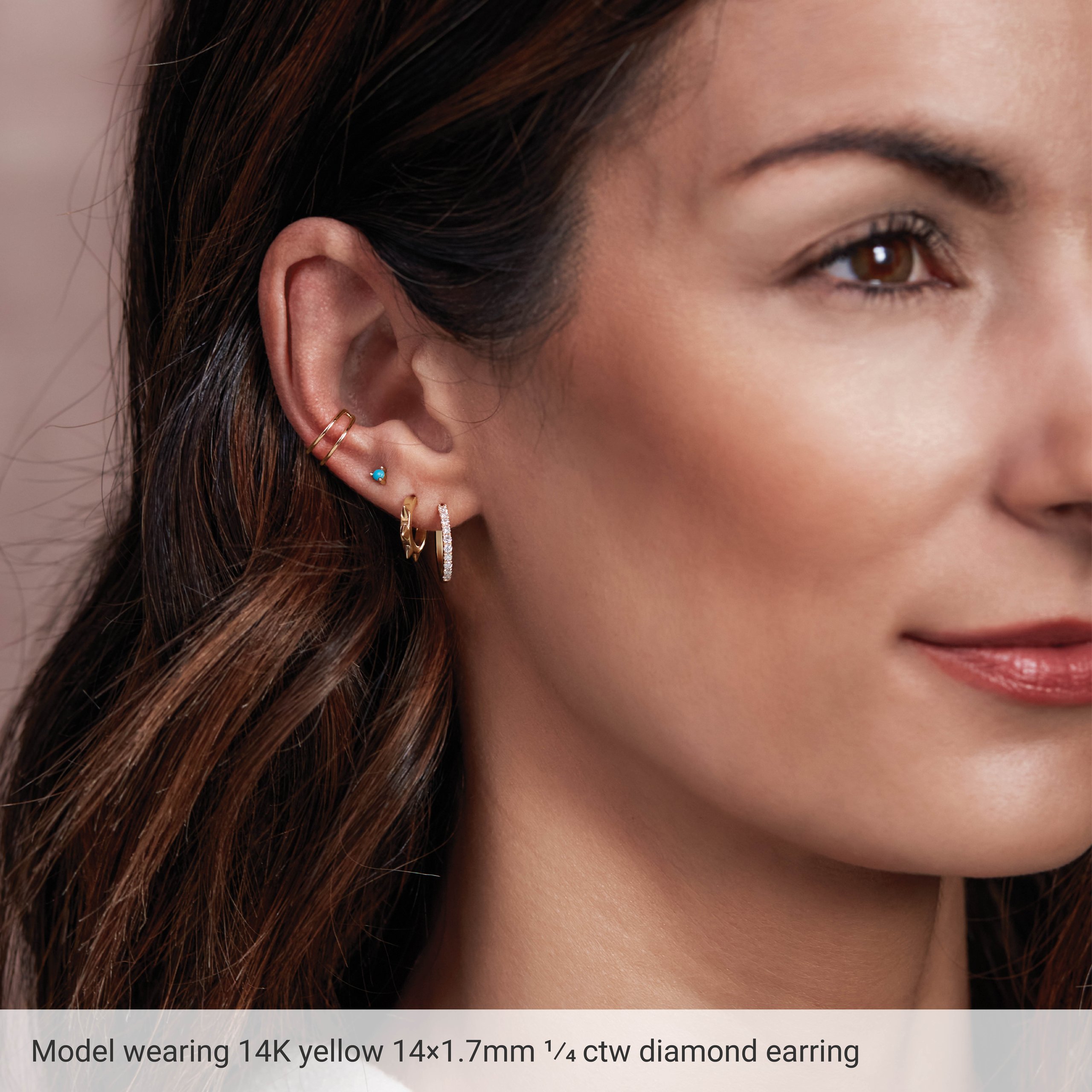 1/2 CTW Lab-Grown Diamond 22.9 mm Hoop Earrings view 4