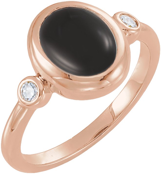 Accented Cabochon Bezel-Set Ring