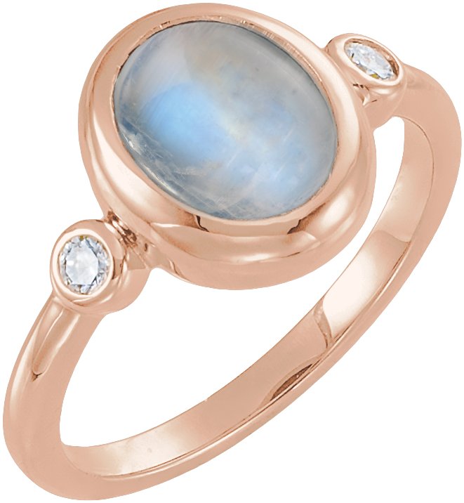 Accented Cabochon Bezel-Set Ring