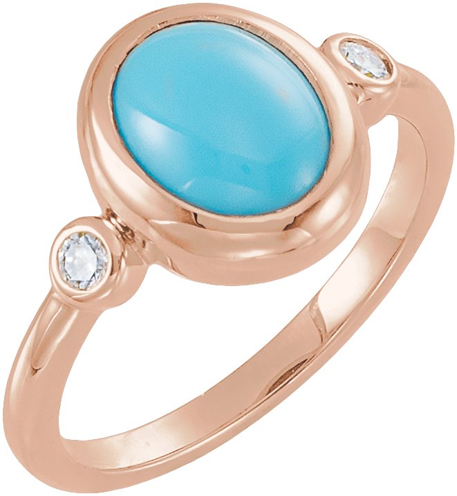 Accented Cabochon Bezel-Set Ring