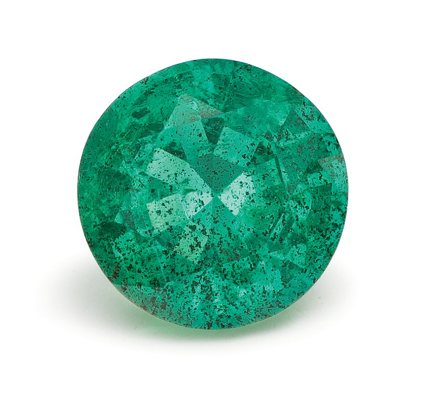 ROUND 1.09ct Natural Emerald