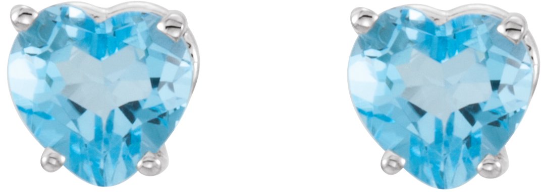 14K White Natural Swiss Blue Topaz Earrings