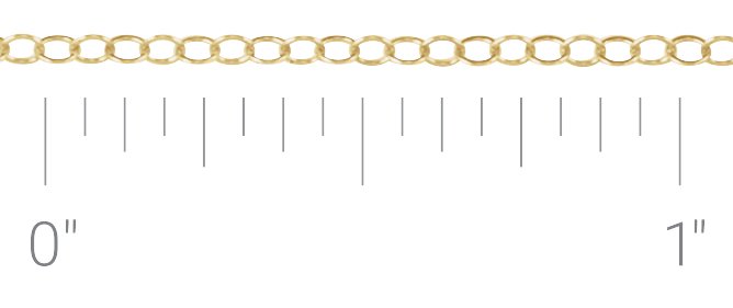 14K Yellow Gold-Filled 1.5 mm Flat Cable Chain by the Inch