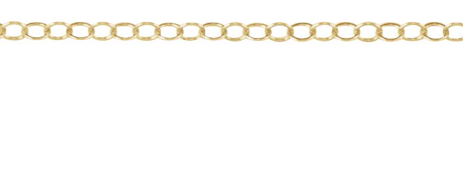 14K Yellow Gold-Filled 1.5 mm Flat Cable Chain by the Inch view 2