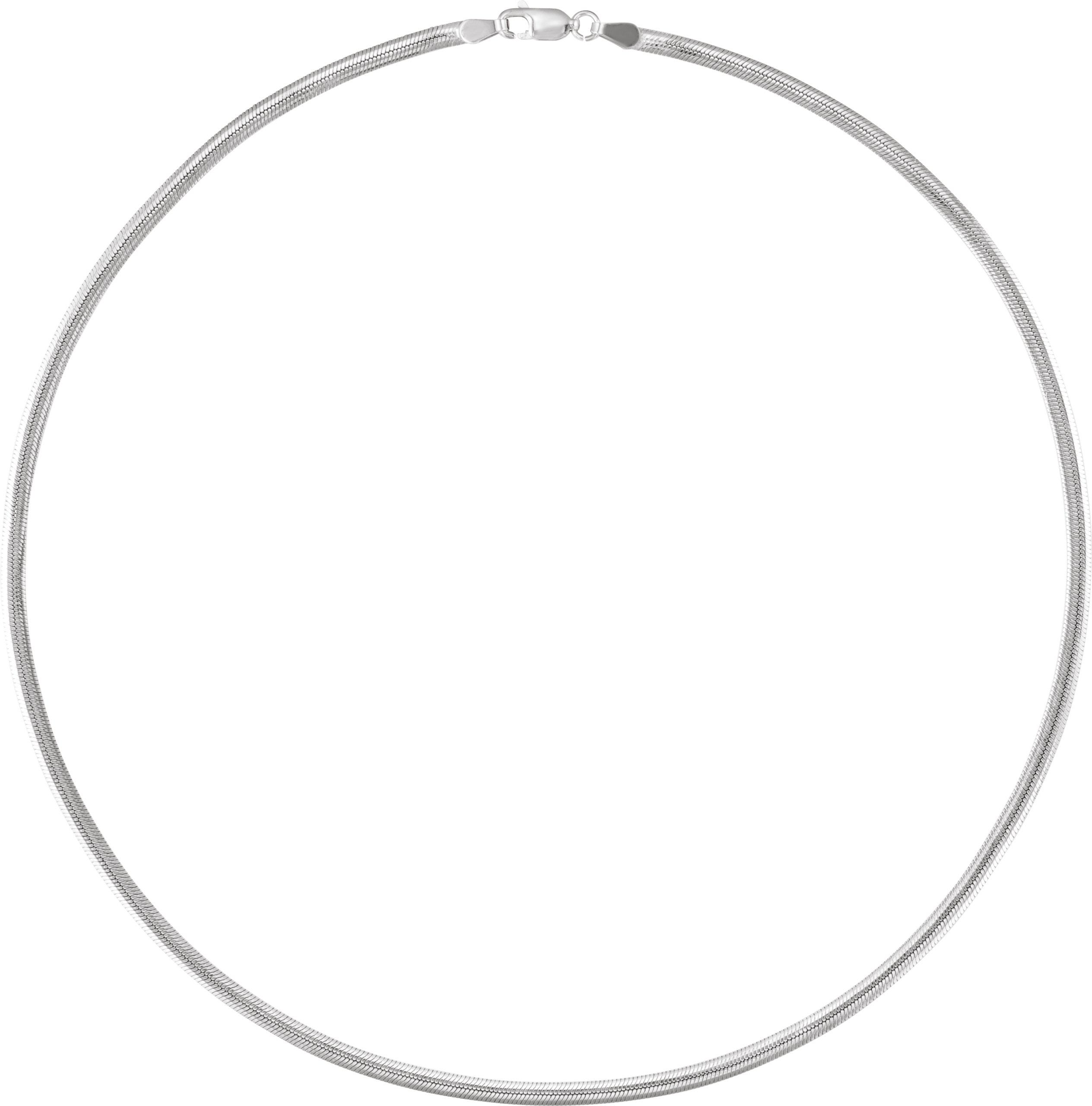 Sterling Silver 3 mm Oval Snake 16 Chain