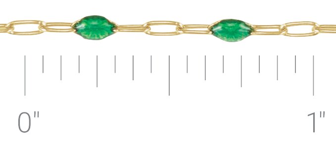 1.6 mm Enamel Bead Paperclip-Style Chain