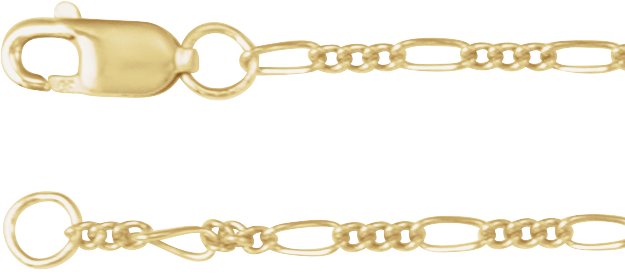 14K Yellow Gold-Filled 1.5 mm Figaro 16-18 Chain