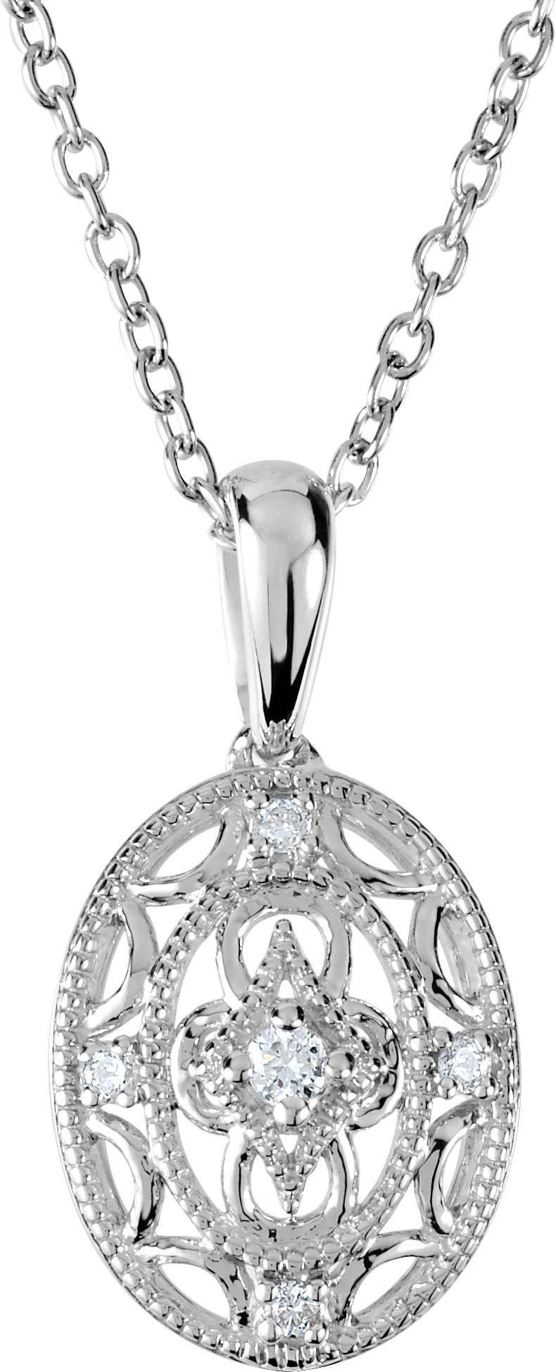 Sterling Silver .05 CTW Natural Diamond 18 Necklace