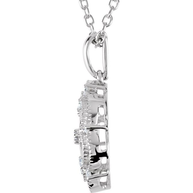 Sterling Silver .08 CTW Natural Diamond 18