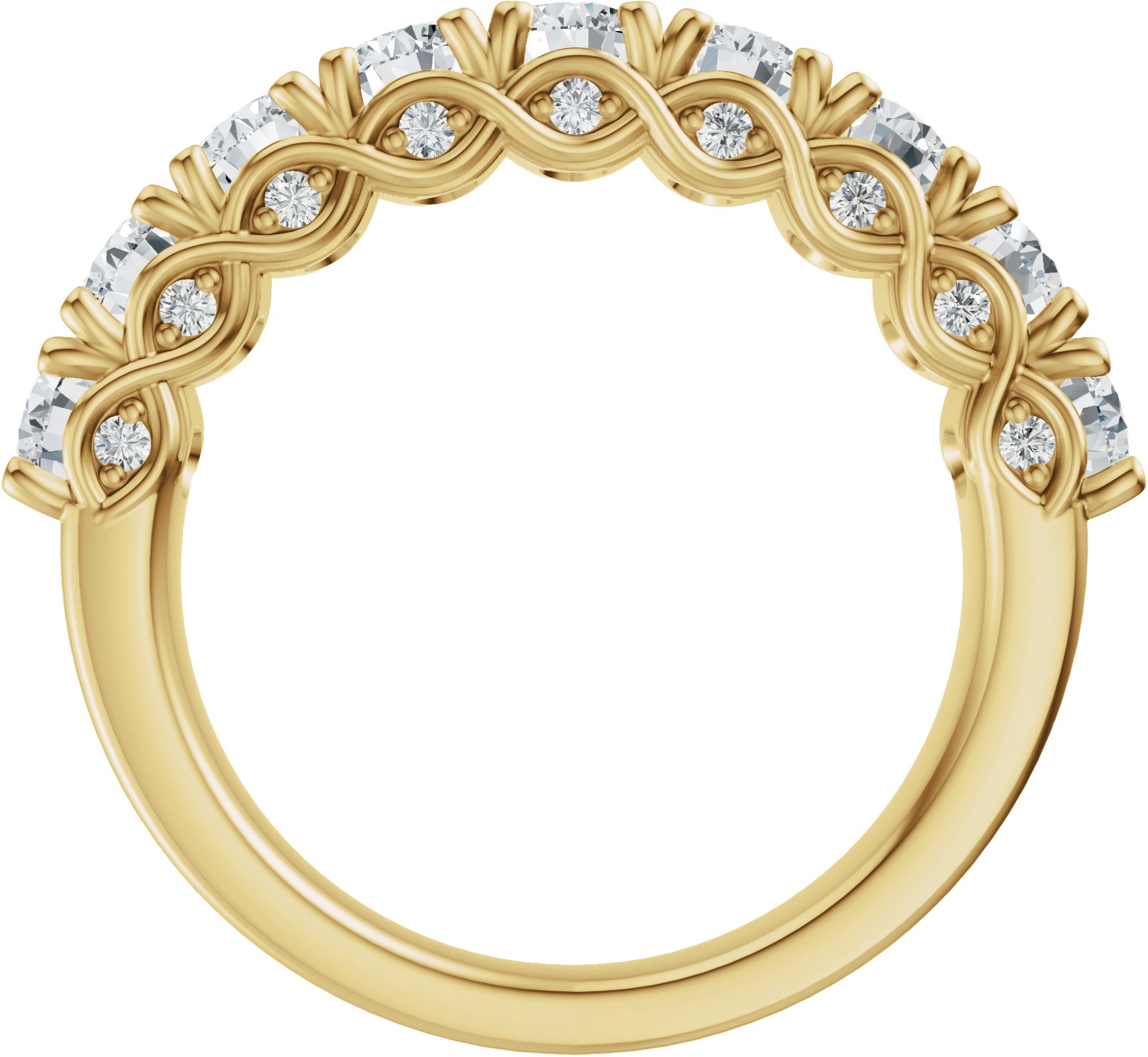 Alternative view of 2 1/3 CTW Natural Diamond Anniversary Band – 14K Yellow Gold