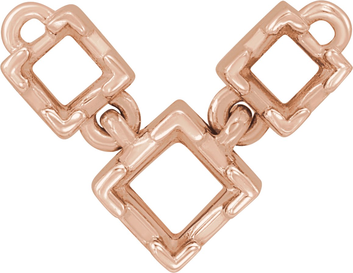 Square Three-Stone Necklace Center
