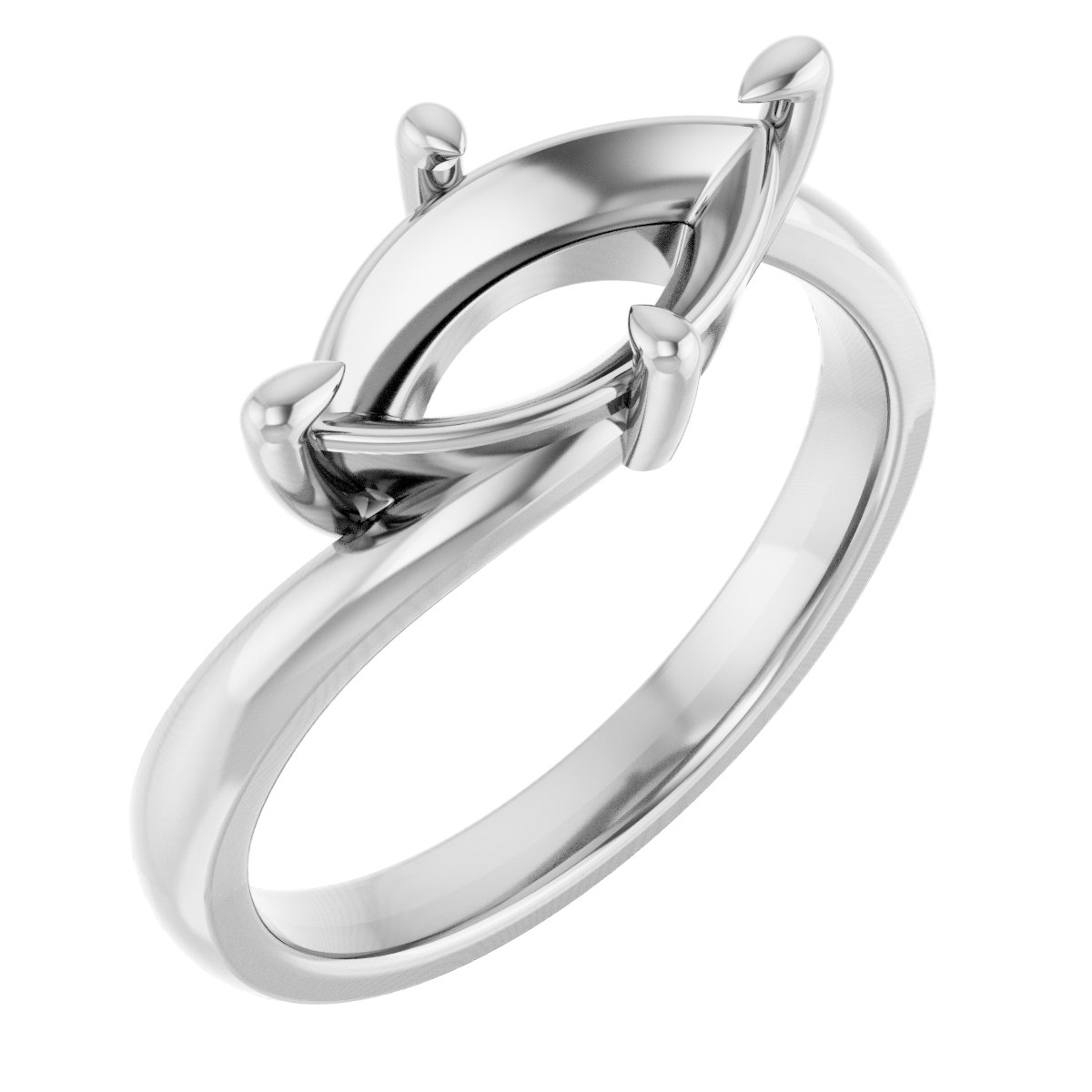 Claw-Prong Solitaire Bypass Ring