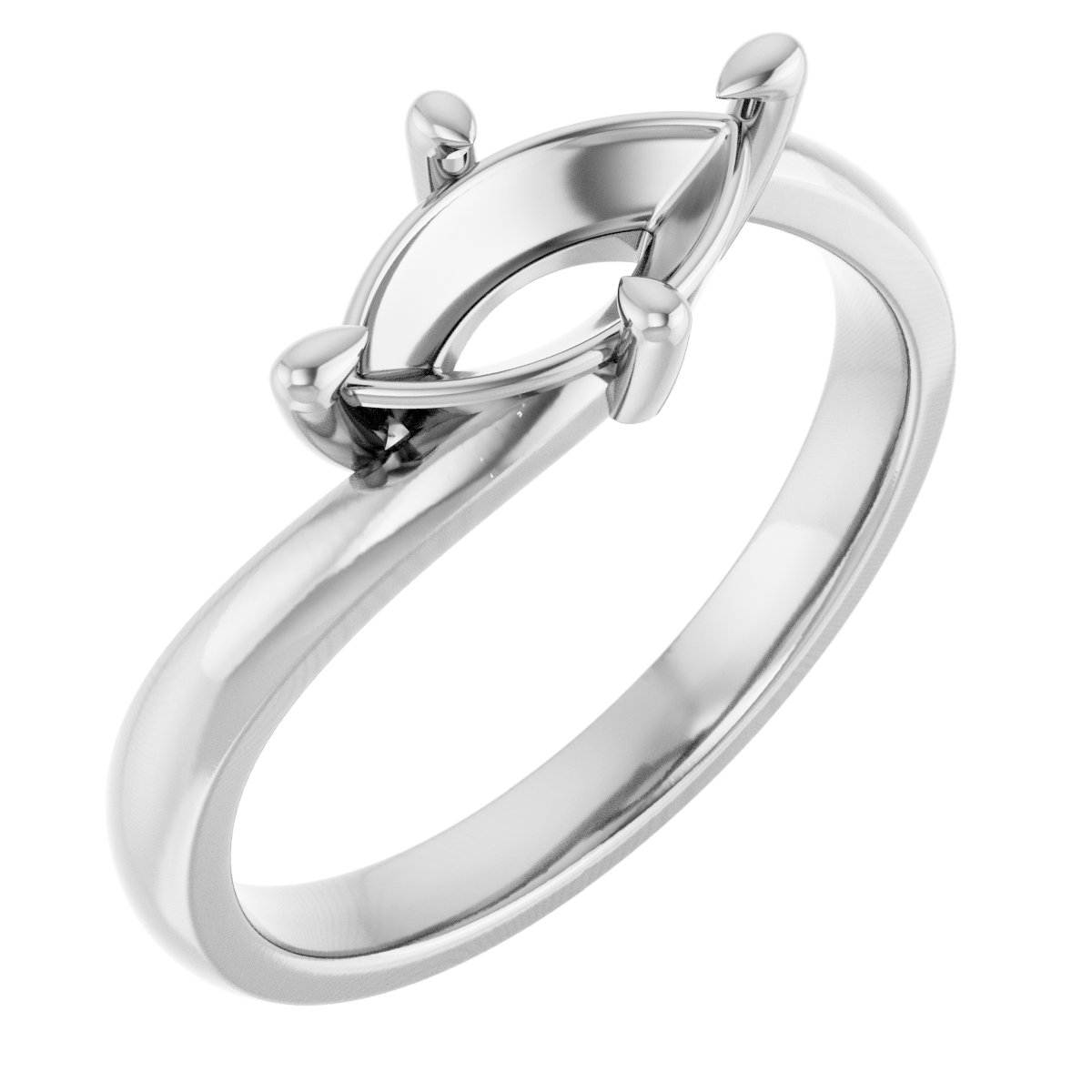 Claw-Prong Solitaire Bypass Ring