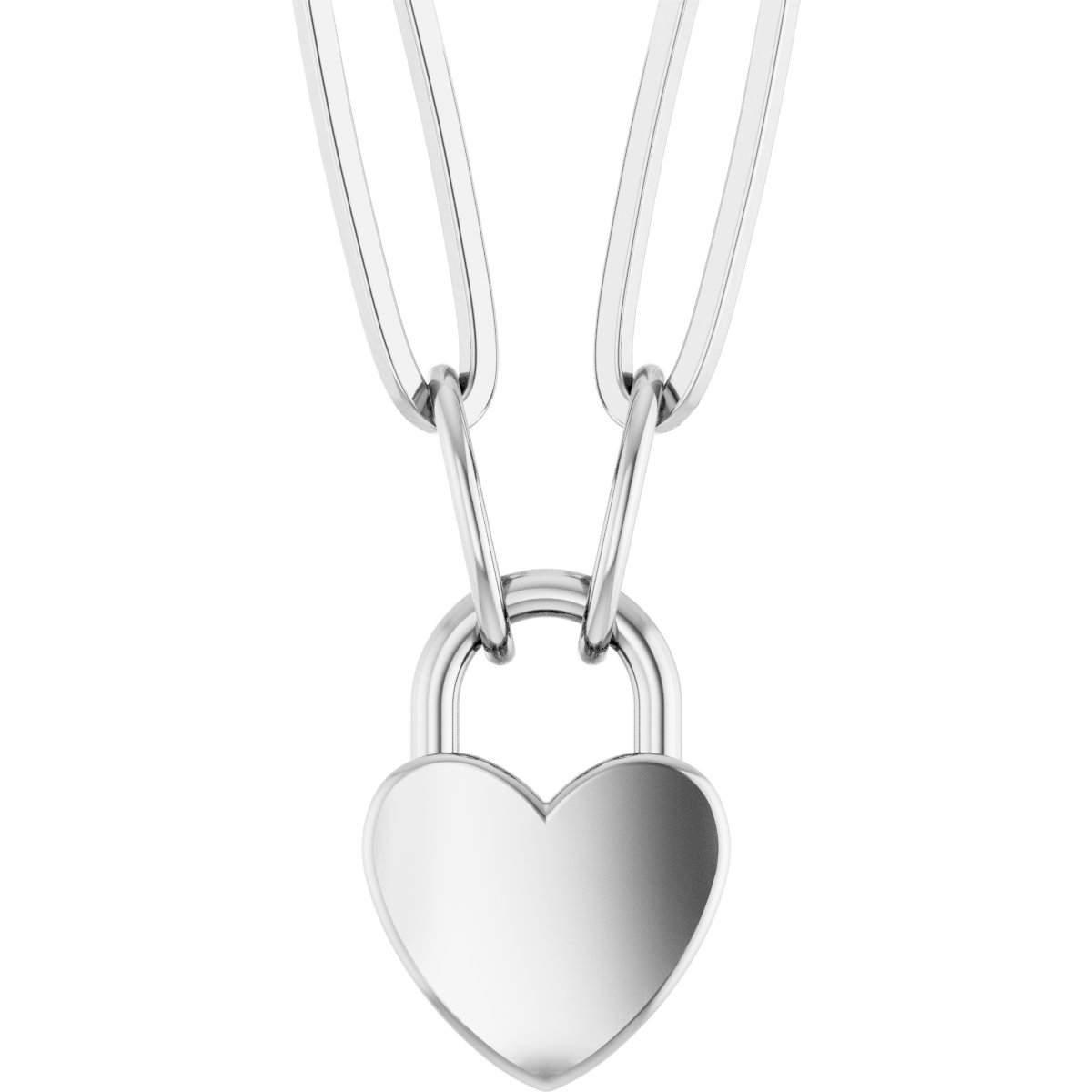 Engravable Heart Lock Necklace