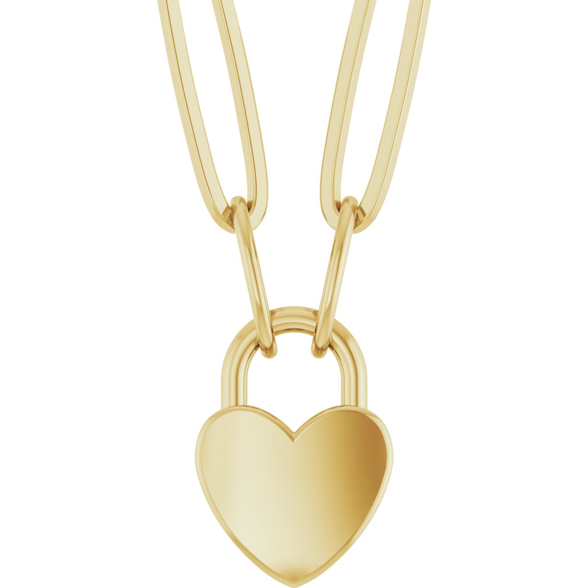 Engravable Heart Lock Necklace
