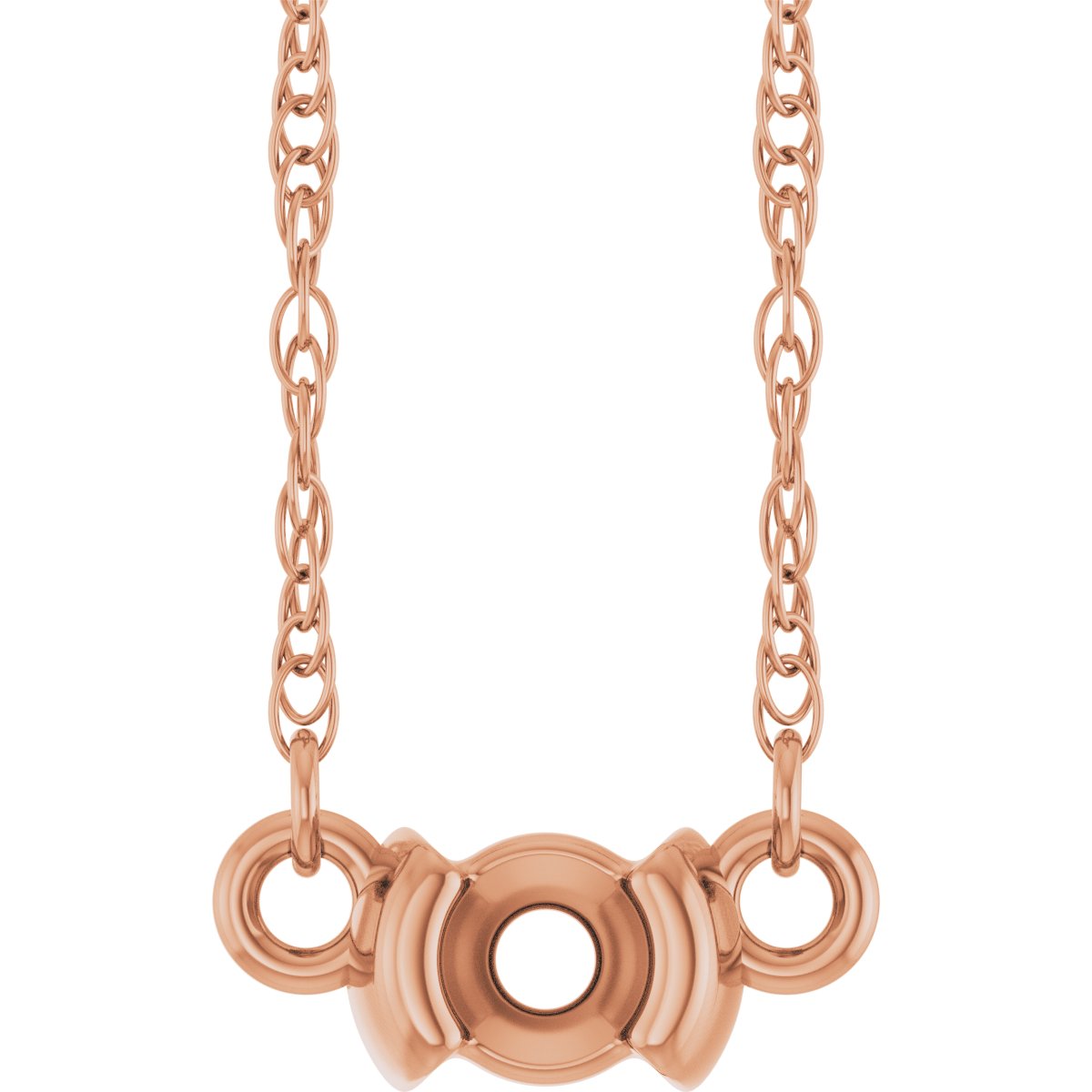 Family Half-Bezel Bar Necklace or Center