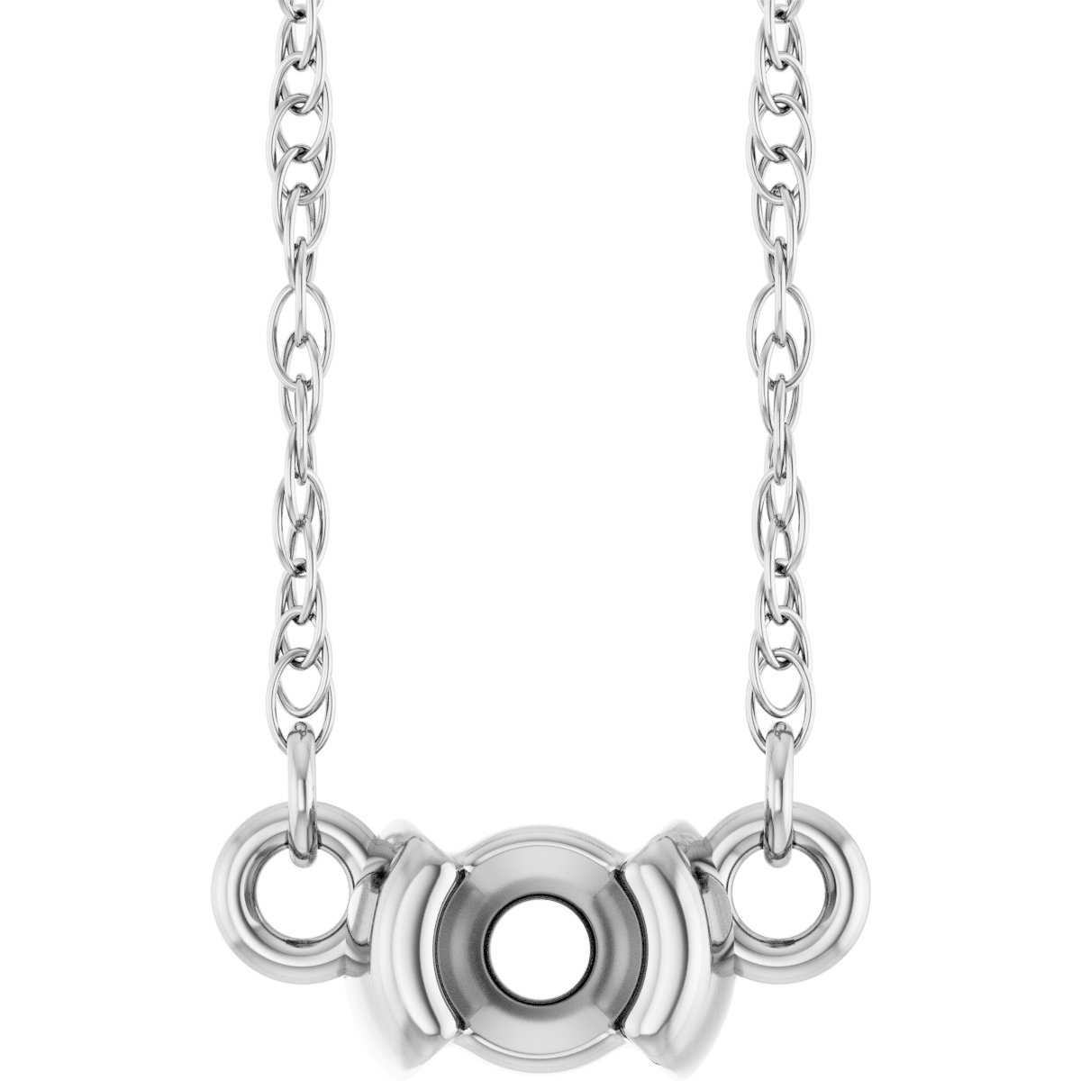 Family Half-Bezel Bar Necklace or Center