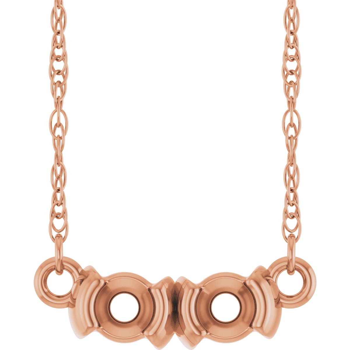 Family Half-Bezel Bar Necklace or Center