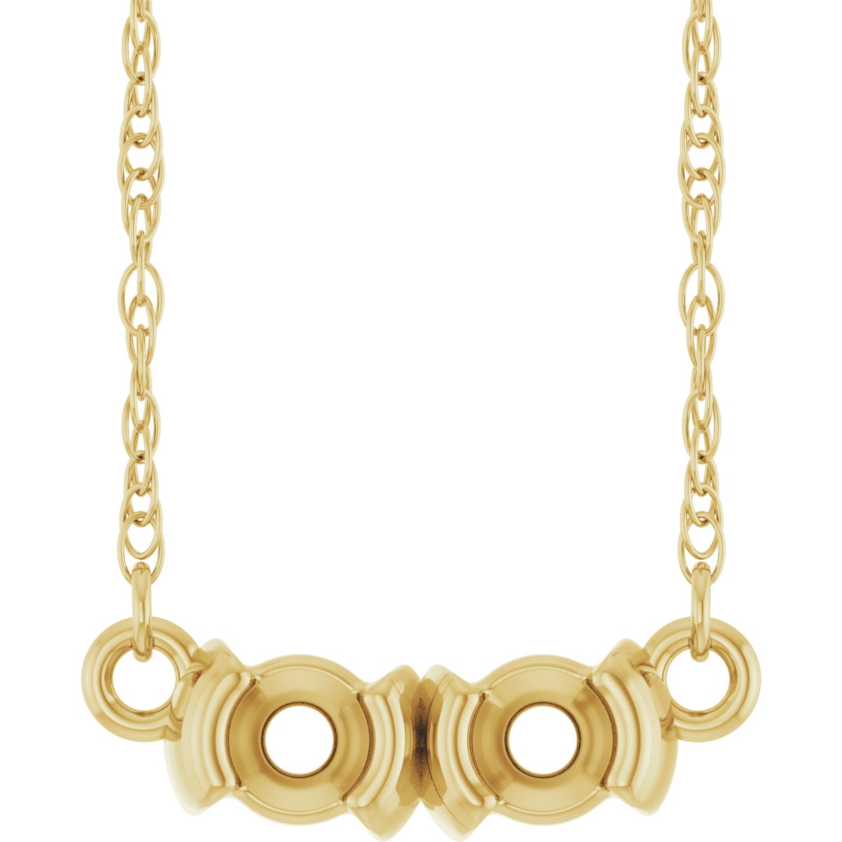 Family Half-Bezel Bar Necklace or Center
