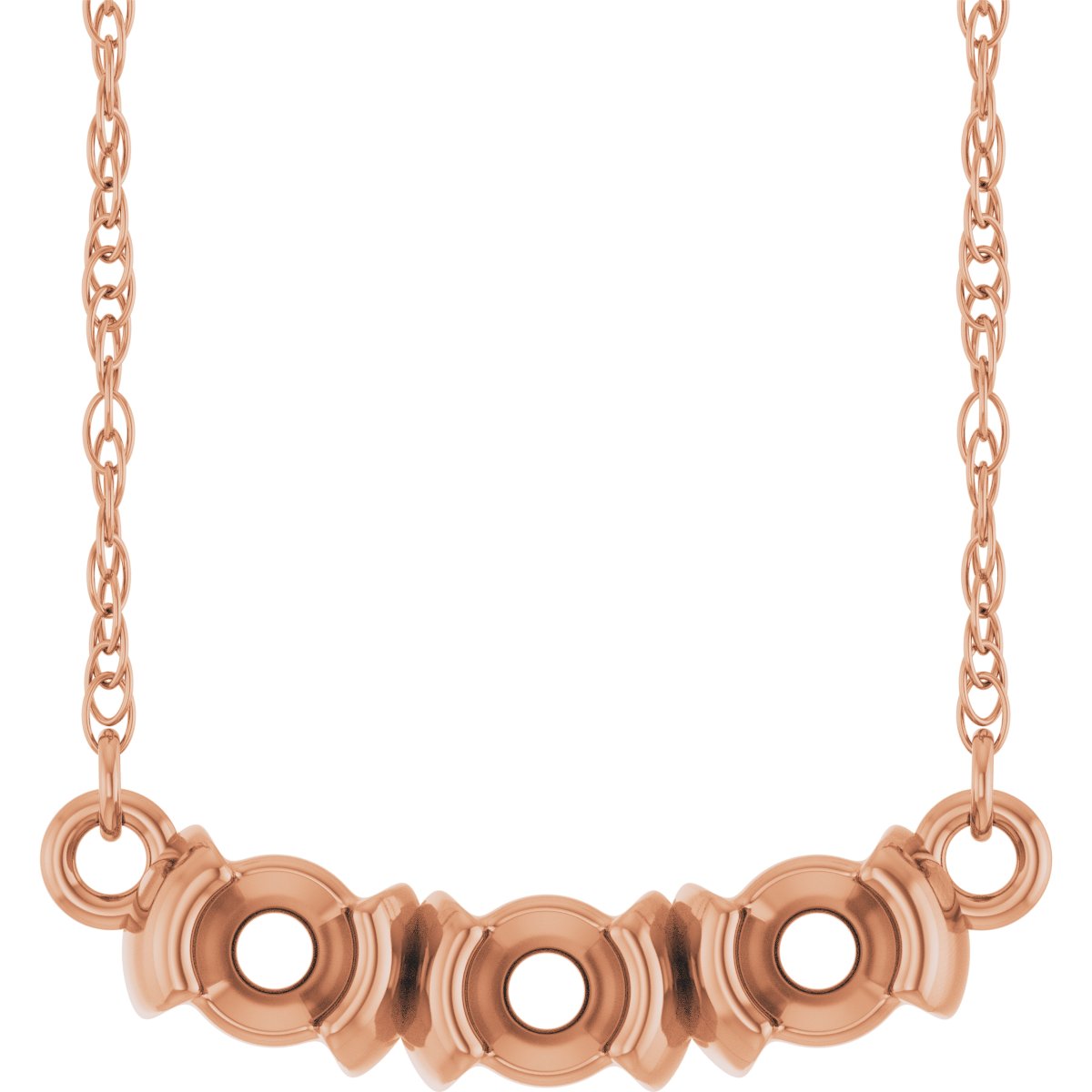 Family Half-Bezel Bar Necklace or Center