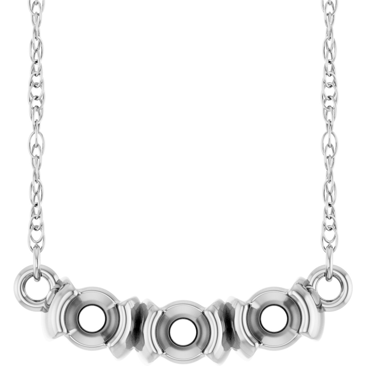 Family Half-Bezel Bar Necklace or Center