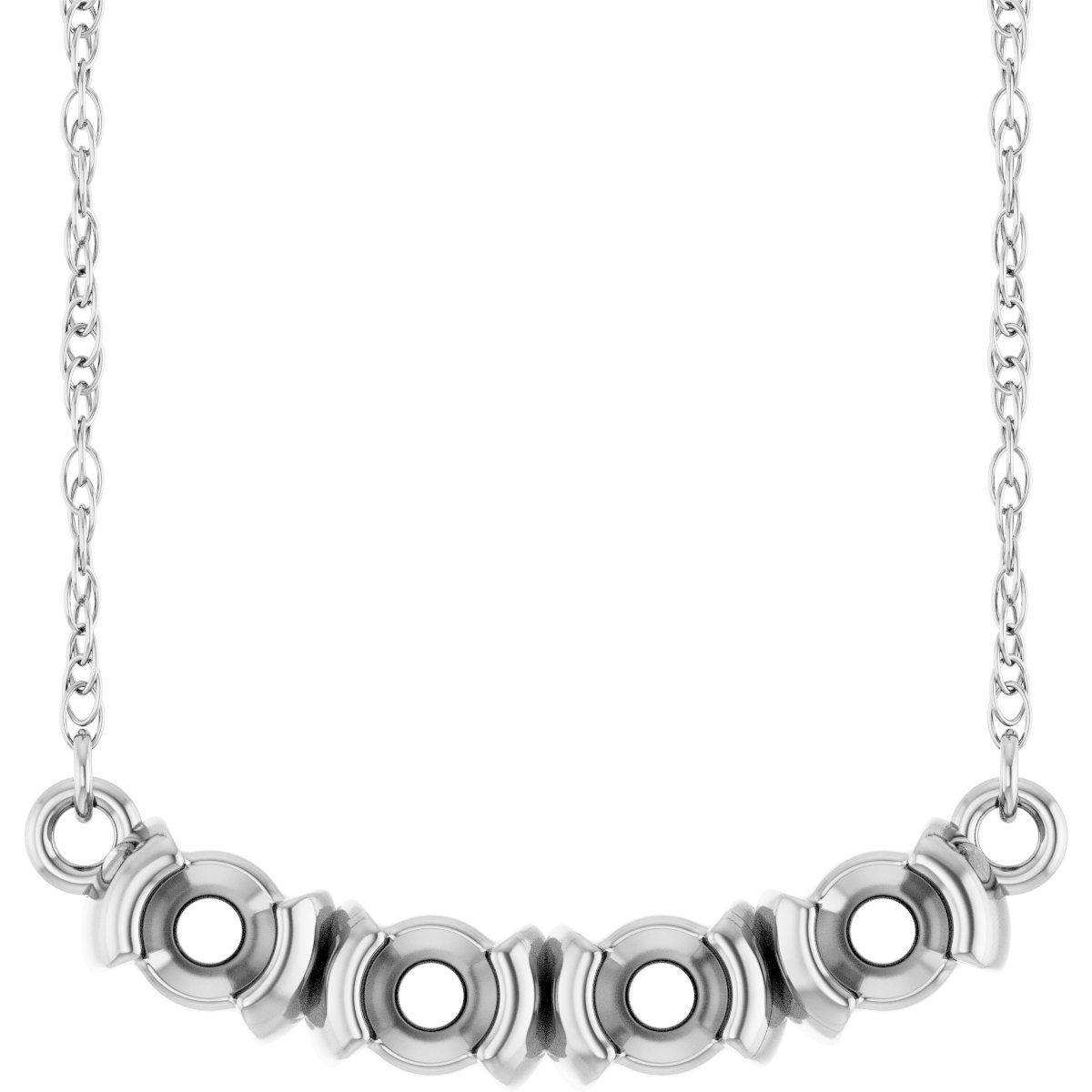 Family Half-Bezel Bar Necklace or Center