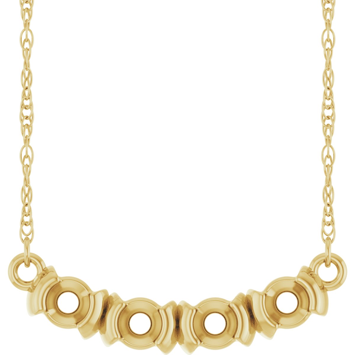 Family Half-Bezel Bar Necklace or Center