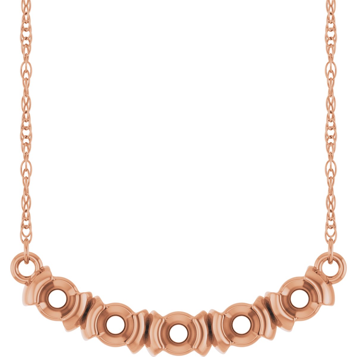 Family Half-Bezel Bar Necklace or Center