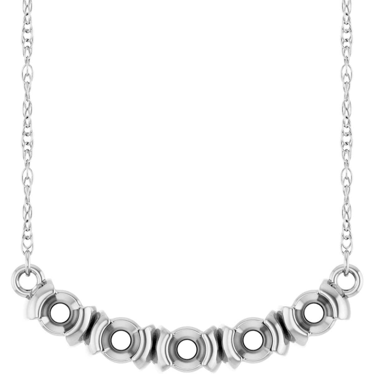Family Half-Bezel Bar Necklace or Center