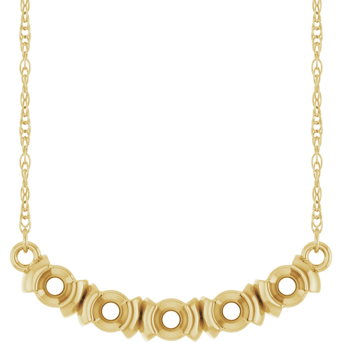 Family Half-Bezel Bar Necklace or Center